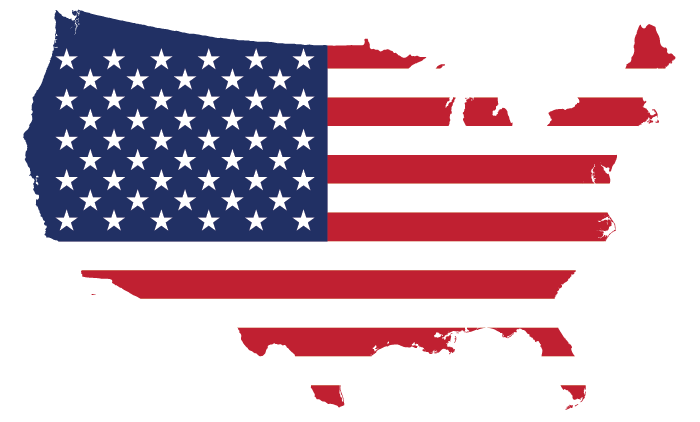usa flag map