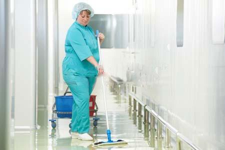cleaning hospital hall