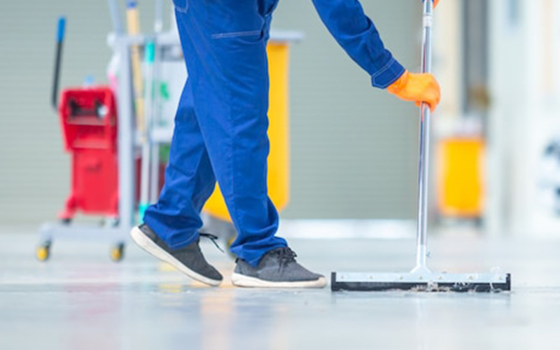 Warehouse floor cleaning