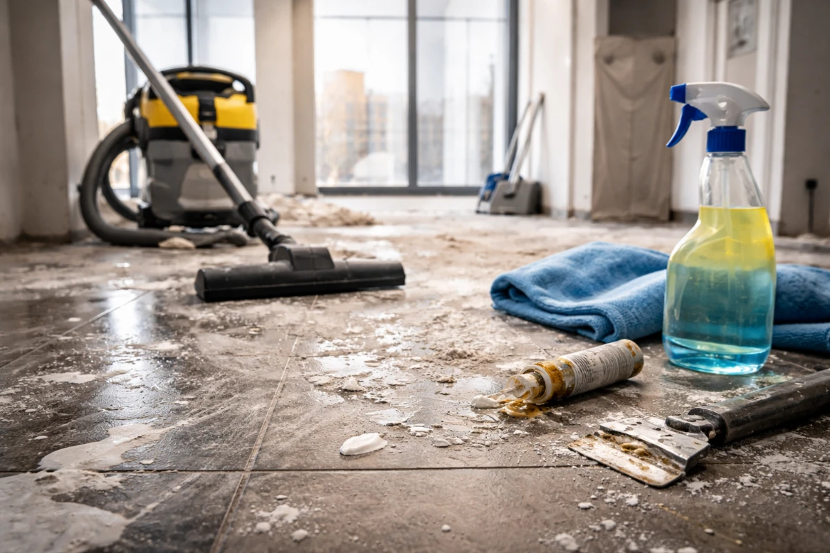 Cement Dust Cleaning: Why Paint, Cement, and Adhesive Residues Are So Hard to Remove After Construction