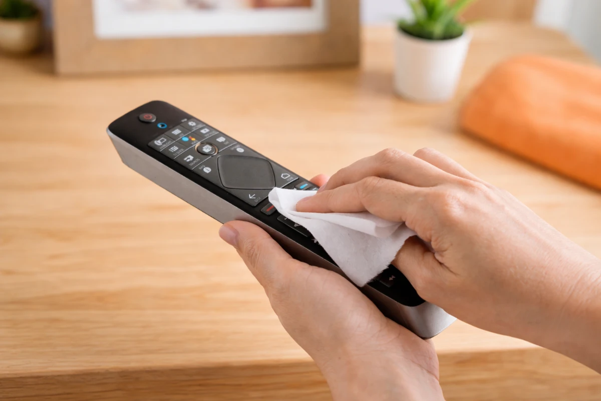 Cleaning the TV remote control