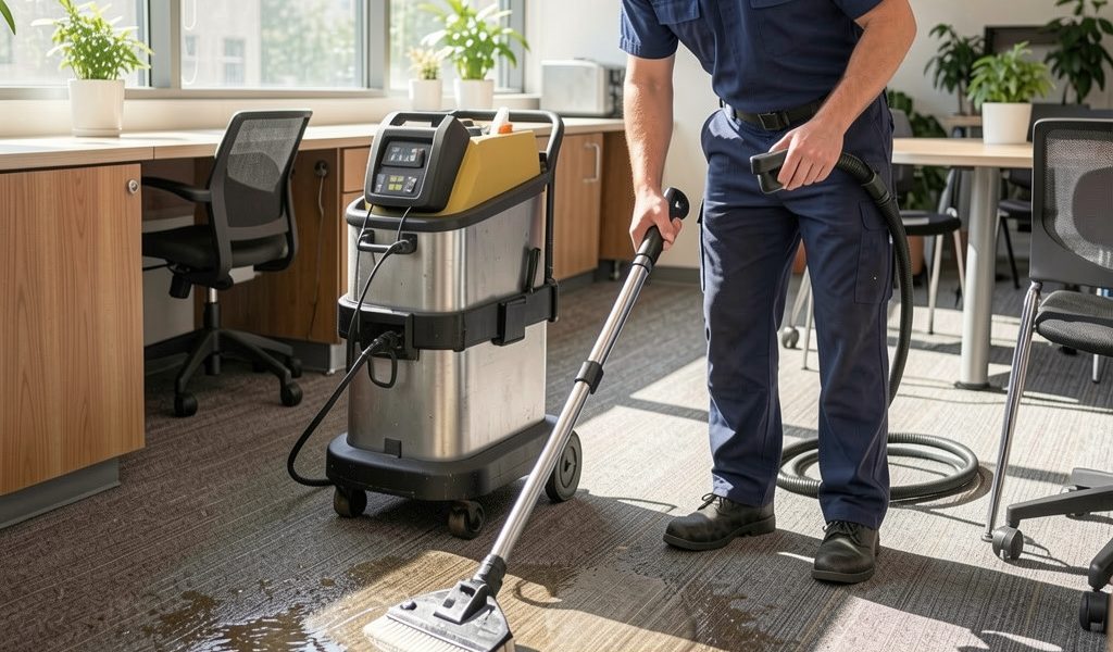 Commercial carpet cleaning for offices removing sticky coffee stains in Baltimore MD