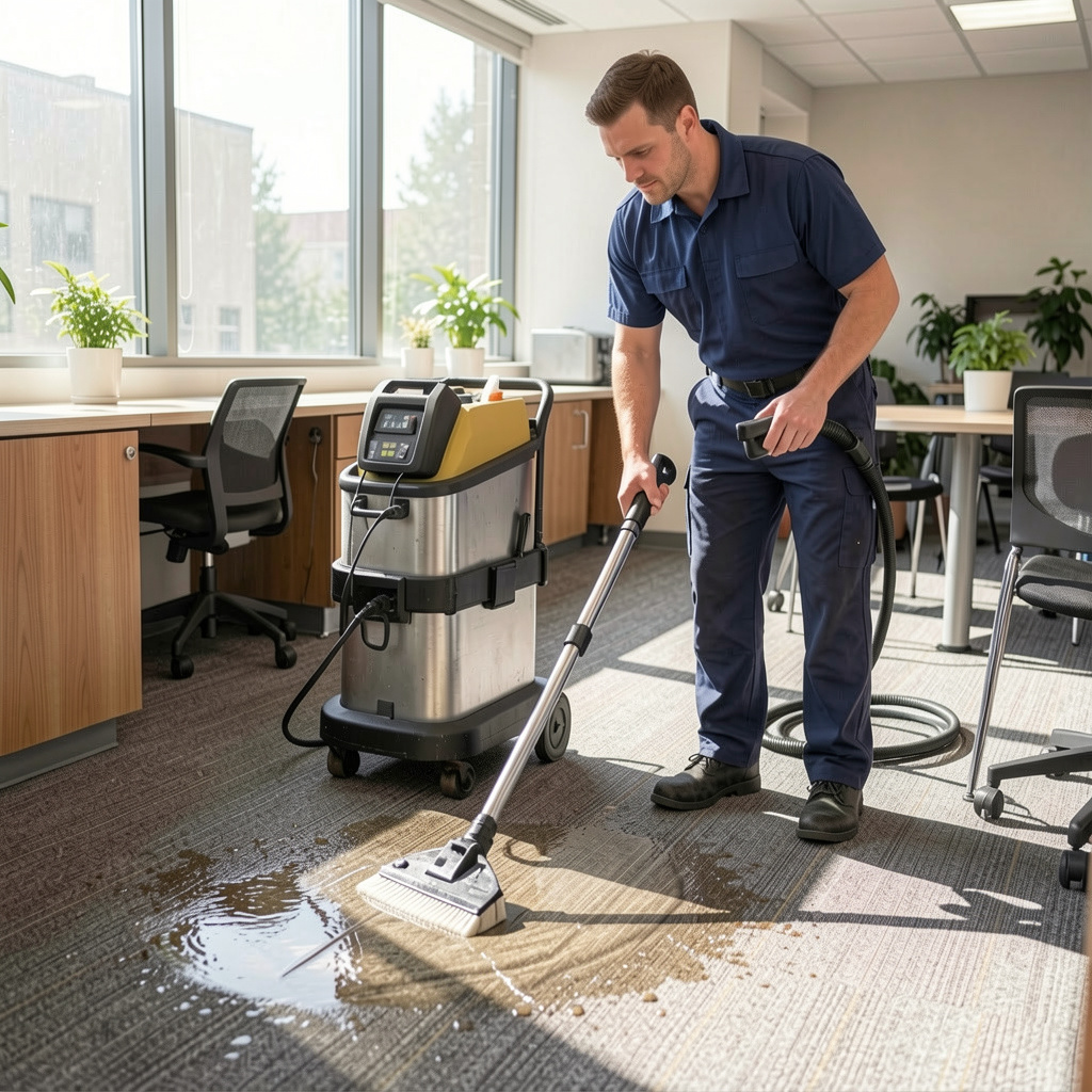 Commercial carpet cleaning for offices removing sticky coffee stains in Baltimore MD